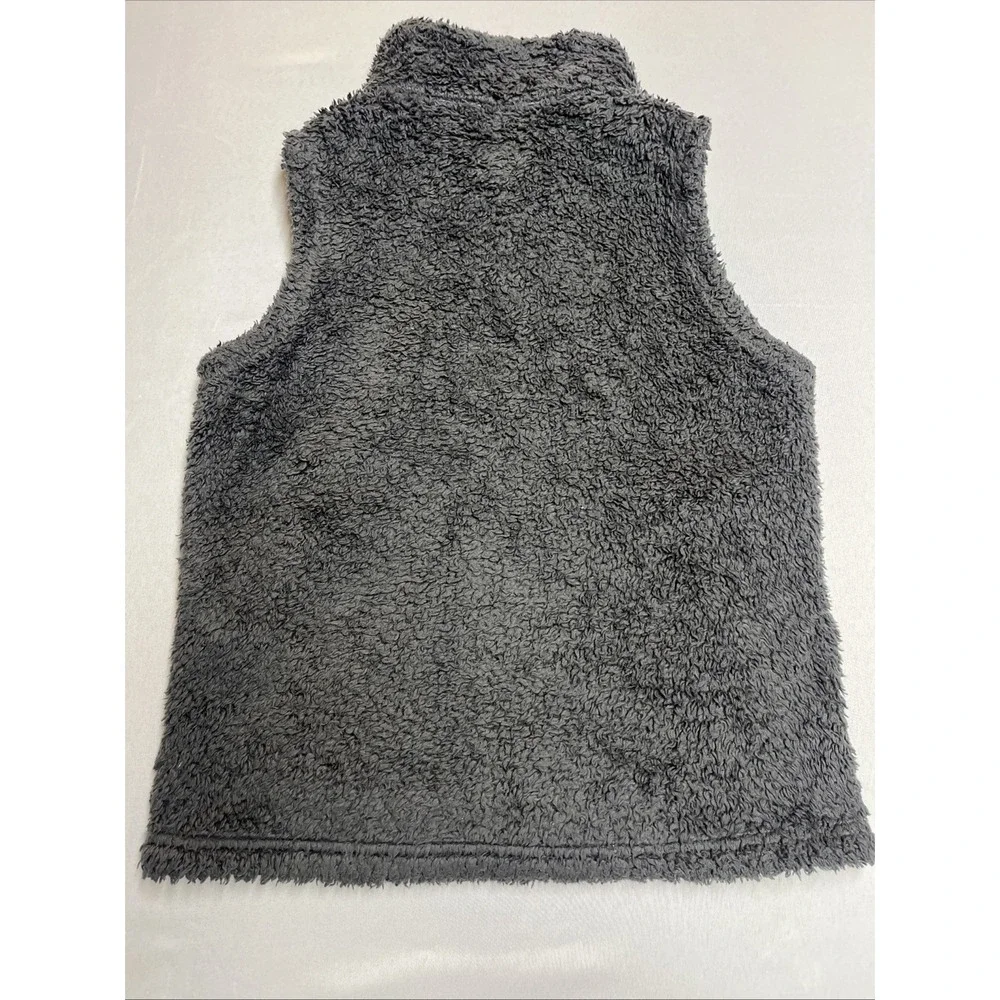 PATAGONIA LOS GATOS GIRLS VEST LARGE (12) GRAY FLEECE FULL ZIP MOCK NECK